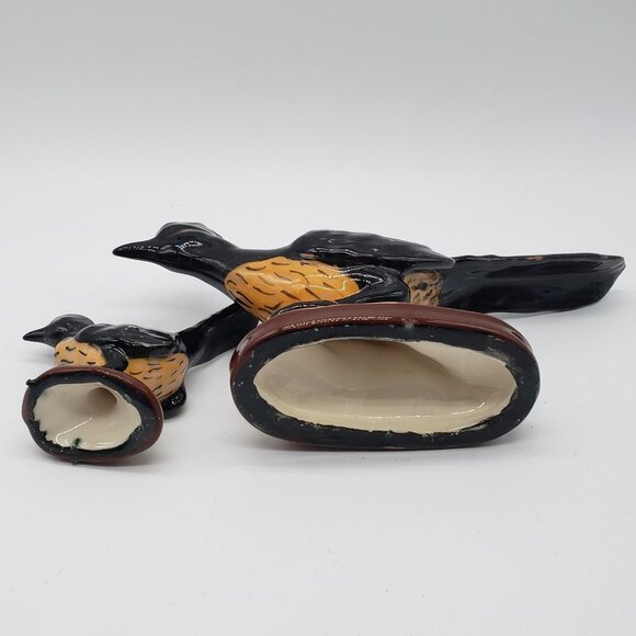 VINTAGE Ceramic Set Adult & Baby Roadrunner Bird Figurines - Picture 6 of 11